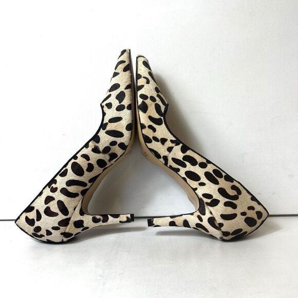 Banana Republic High Heel Pump Womens 10 Cheetah Print Leather Slip On Calf Hair - Picture 7 of 12